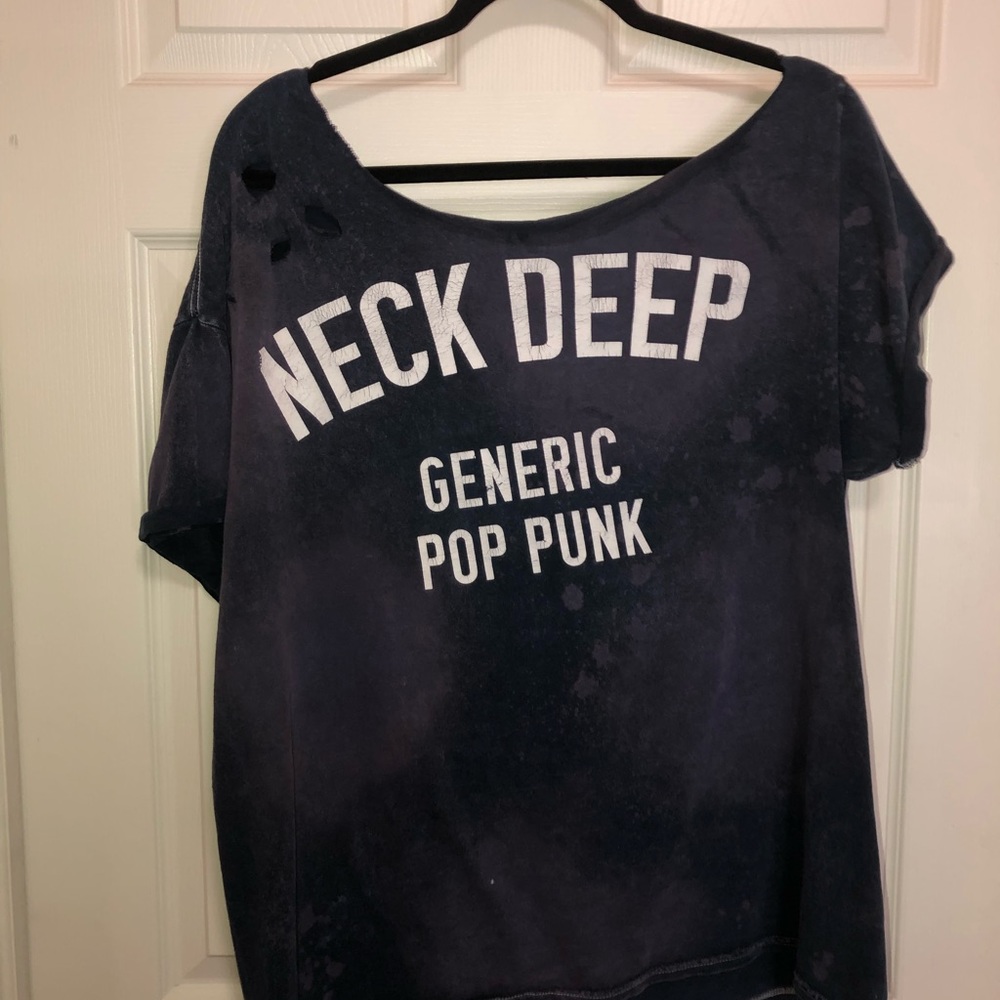 Distressed Neck Deep T shirt